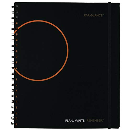 AT-A-GLANCE Planning Notebook with Reference Calendars, Plan.Write.Remember., 9.19 x 11 Inches, Black (70-6209-05)