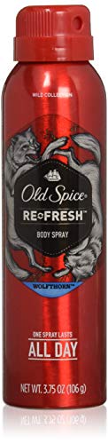 Old Spice Wild Collection Re-Fresh Deodorant Body Spray, Wolfthorn 3.75 oz (Pack of 4)
