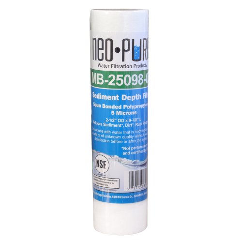 Neo-Pure MB-25098-05 Polypropylene Sediment Depth Filter with 5 Micron, 9 7/8″, White