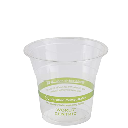 100% Compostable Cups by World Centric, Made from Ingeo PLA, for Cold Drinks, Clear, 5 oz (Pack of 2000)