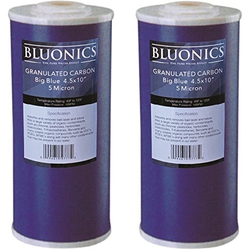 Bluonics 2 (GAC) Granular Activated Carbon Water Filters 4.5″ x 10″ Cardridges