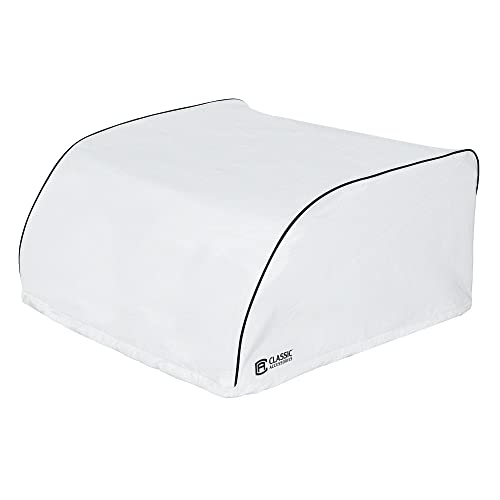 Classic Accessories Over Drive RV Air Conditioner Cover, Coleman Mach 8, White, Heavy-Duty Fabric, Draw Cord Hem, Easy to Clean Vinyl