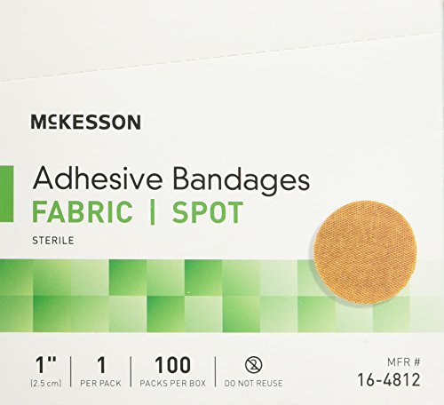 MCKESSON Adhesive Spot Bandage Medi-Pak Performance Fabric 1″ Diameter Round Tan (#16-4812, Sold Per Box)