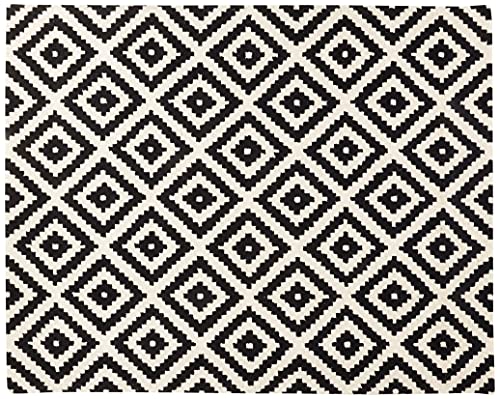 NuLOOM Kellee Hand Tufted Geometric Wool Area Rug, 7′ 6″ x 9′ 6″, Black