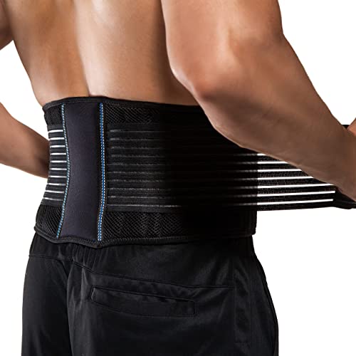 BraceUP Back Brace for Men and Women – Breathable Waist Lumbar Lower Back Support Belt for Sciatica, Herniated Disc, Scoliosis Back Pain Relief, Heavy lifting, with Dual Adjustable Straps (L/XL)