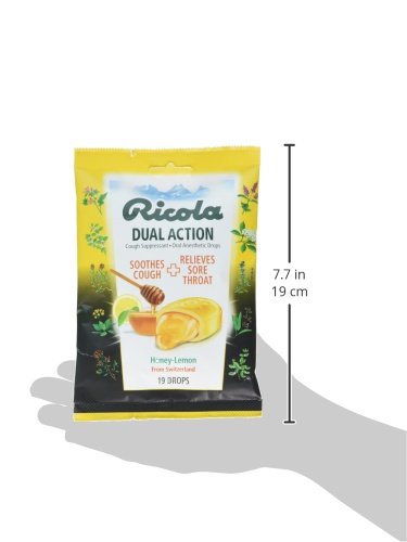 Ricola Dual Action Cough Suppressant & Oral Anesthetic Throat Drops, Honey Lemon, 19 Drops, Fights Coughs Naturally, Soothes Throats | The Storepaperoomates Retail Market - Fast Affordable Shopping