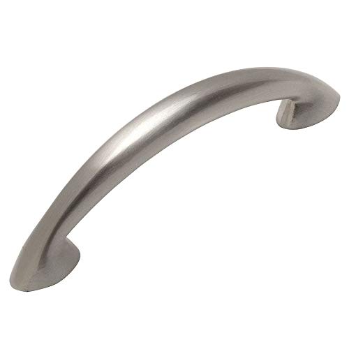 Cosmas 10 Pack 323-64SN Satin Nickel Modern Cabinet Hardware Arch Handle Pull – 2-1/2″ Inch (64mm) Hole Centers