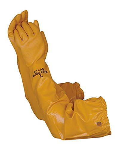 Atlas 772 26-inch Nitrile X-Large Elbow Length Chemical Resistant Yellow Gloves