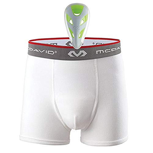 McDavid Boxer Brief with FlexCup, Youth Regular, White