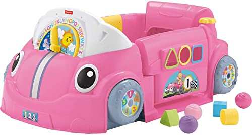 Fisher-Price Laugh & Learn Baby Activity Center, Crawl Around Car, Interactive Playset With Smart Stages For Infants & Toddlers, Pink [Amazon Exclusive]