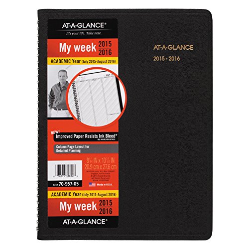AT-A-GLANCE Weekly Planner/Appointment Book, Academic Year, 14 Months, July 2015–August 2016, 8.25 x 10.88 Inch Page Size (70-957-05)