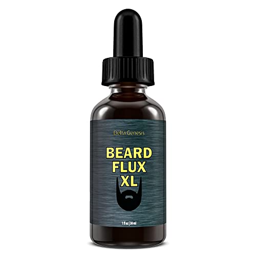 Delta Genesis Beard Flux XL (1 fl oz / 30 ml) | Mustache and Beard Growth Stimulating Oil | Facial Hair Growth Product for Men | Soothing Formulation with Argan, Caffeine, and Jojoba