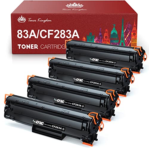 Toner Kingdom Compatible Toner Cartridges Replacement for HP 83A CF283A 83X CF283X for HP Laserjet Pro MFP M127fw M125nw M125a M127fn M201n M201dw M225dn M225dw Printer(Black, 4-Pack)