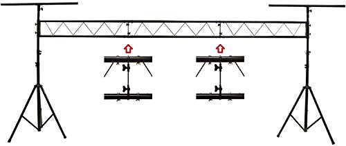 CedarsLink 15FT Portable DJ Lighting Truss/Stand w T-Bar Trussing Stage System W/Updated Wingnut Connection System All Metal Parts No Tools Required