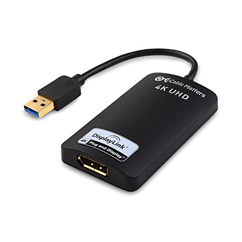 Cable Matters USB to DisplayPort Adapter (USB 3.0 to DisplayPort Adapter, USB 3 to DisplayPort Adapter, USB to DP Adapter) Supporting 4K Resolution for Windows