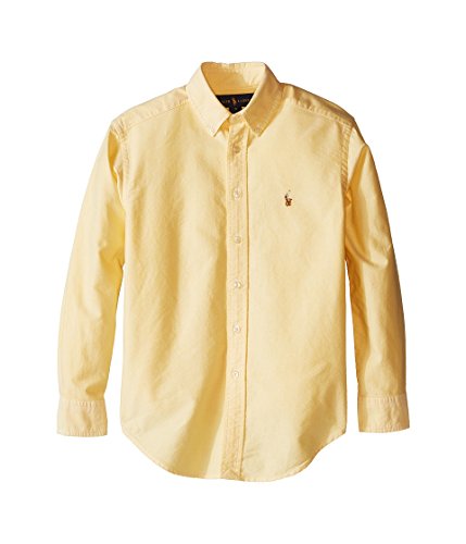 Polo Ralph Lauren Boys Solid Oxford Long Sleeve Shirt Size 18-20 (XL) Yellow