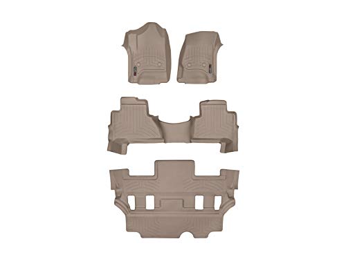 WeatherTech Custom Fit FloorLiner for Cadillac Escalade W/2nd Row Bucket Seating – 1st, 2nd, & 3rd Row (Tan)