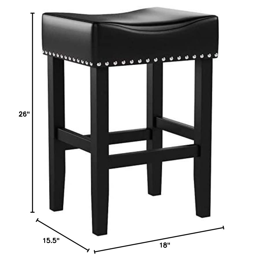 Christopher Knight Home Laramie Bonded Leather Backless Counterstools, 2-Pcs Set, Black | The Storepaperoomates Retail Market - Fast Affordable Shopping