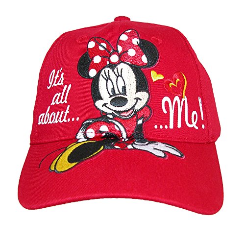 Disney Minnie Mouse Little Girls Baseball Hat, Red, One Size