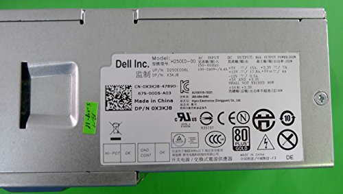 Dell OptiPlex 3010 7010 9010 DT 250W Power Supply D250AD-01 77GHN X3KJ8 K2H58