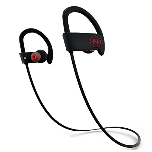 Bluetooth Headphones, Hussar Magicbuds Best Wireless Sports Earphones with Mic, IPX7 Waterproof, HD Sound with Bass, Noise Cancelling, Secure Fit, up to 9 Hours Working time (Upgraded)