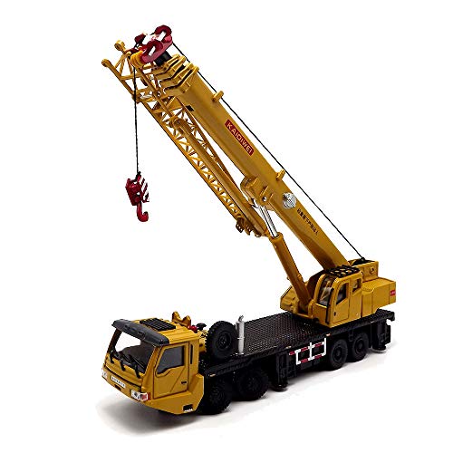 EMART Tipmant Kids Alloy Die-cast Model Toy Engineering Heavy Crane Truck Vehicle Car Simulation Miniature 1:55 Yellow Gift
