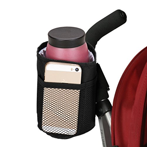 Fakeface Waterproof Baby Stroller Umbrella Stroller Pram Pushchair Buggy Exclusive Use Hanging Insulated Baby Drink Bottle Cup Pocket Holder Storage Organizer Pouch Bag with Mesh Side Pocket