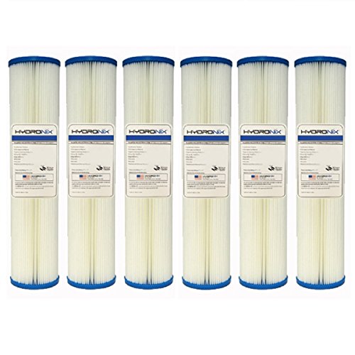 Hydronix SPC-45-2050 50 Micron 20 Inch Whole House Sediment Water Filter 6 Pack