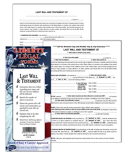 Permacharts Last Will & Testament Forms – USA – Do-it-yourself Legal Forms