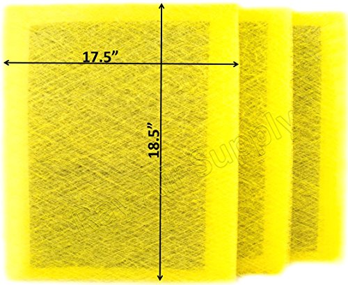 RayAir Supply 20×20 MicroPower Guard Air Cleaner Replacement Filter Pads (3 Pack) YELLOW