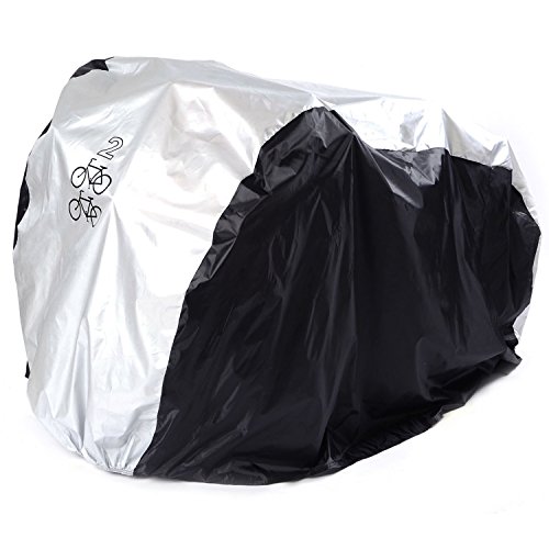Maveek Bycicle Cover for 2 Bikes Waterproof Cycle Dirt Bike Outdoor Rain Dust Snow Water Wind Sun Resistant UV Protection Winter Summer Cold All Weather Indoor Garage Storage Road Mountain Bike
