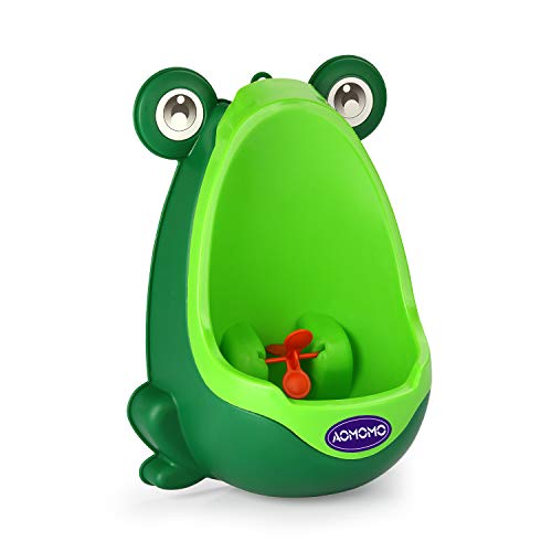 AOMOMO Frog Potty Training Urinal for Boys Toilet with Funny Aiming Target Green