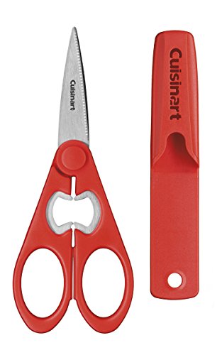 Cuisinart C77-SHR8RMH Classic Shears 8″ All-Purpose Kitchen Scissors w/ Magnetic Holder, Red
