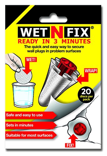 WETNFIX (20 Discs) – Fixing Wall Anchors Fast! Ideal for Loose Wall fixtures Such as Curtain Rails, Toilet roll Holders. Ideal for Drywall and Masonry.