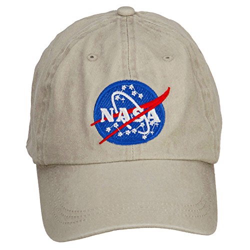 e4Hats.com NASA Insignia Embroidered Washed Cap – Beige OSFM