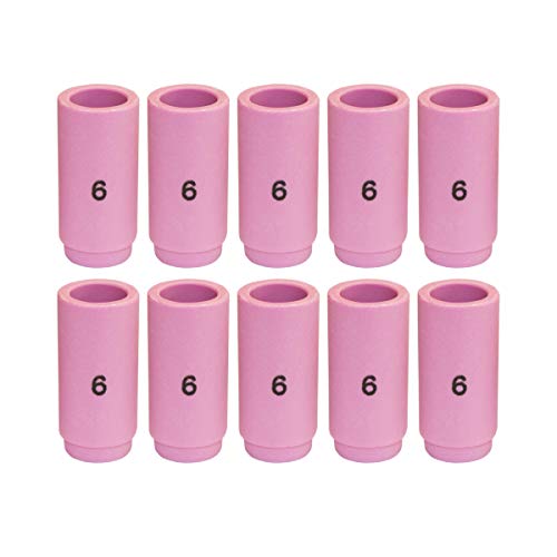 WeldingCity 10-pk Alumina Ceramic Cup 13N10 (#6, 3/8″) for TIG Welding Torch 9, 20 and 25 Series from Weldcraft Lincoln Miller ESAB CK