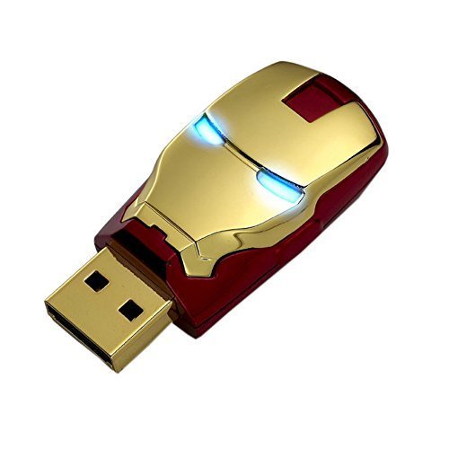 16GB Iron Man The Avengers USB Flash Drive with Blue Light, Red