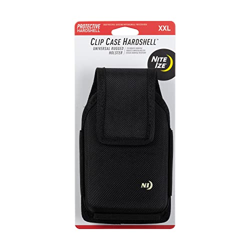 Nite Ize Clip Case Hardshell Phone Holster – Protective, Clippable Phone Holster For Your Belt Or Waistband – XX Large – Black, Model Number: HSH2L-01-R3