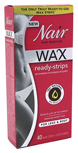 Nair Hair Remover Wax Ready- Strips 40 Count Legs/Body
