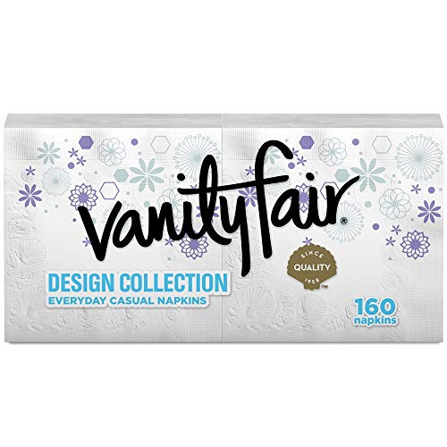 Vanity Fair Everyday Napkins, Designs Collection, 160 Count, Assorted Decorative Napkins