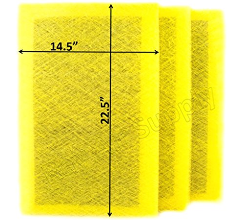 RayAir Supply 16×25 MicroPower Guard Air Cleaner Replacement Filter Pads (3 Pack) YELLOW