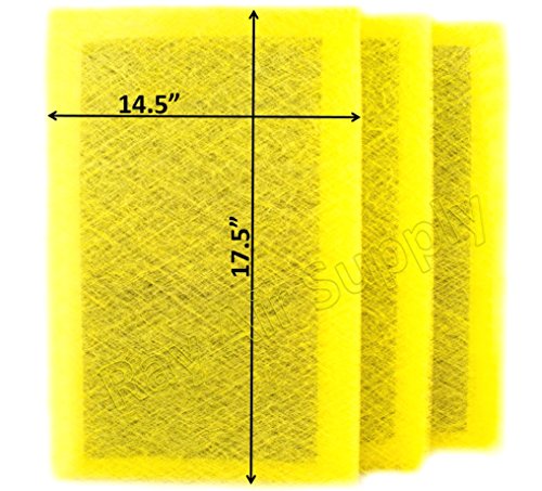 RayAir Supply 16×20 MicroPower Guard Air Cleaner Replacement Filter Pads (3 Pack) YELLOW