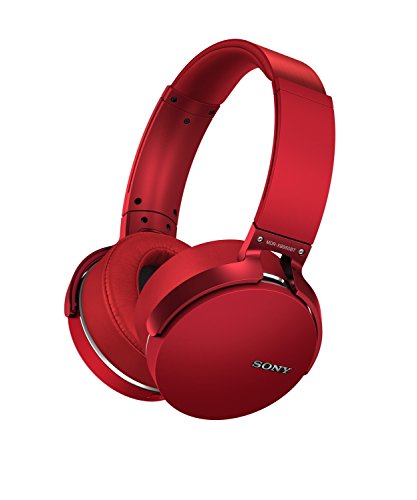 Sony MDRXB950BT/R Extra Bass Bluetooth Headphones, Red