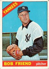 1966 Topps Regular (Baseball) Card# 519 Bob Friend of the New York Yankees VGX Condition