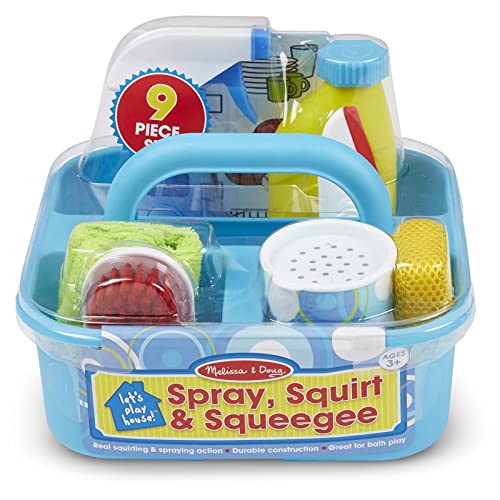 Melissa & Doug Spray, Squirt & Squeegee- Pretend Play Cleaning Set – Toddler Toy Cleaning Set For Ages 3+