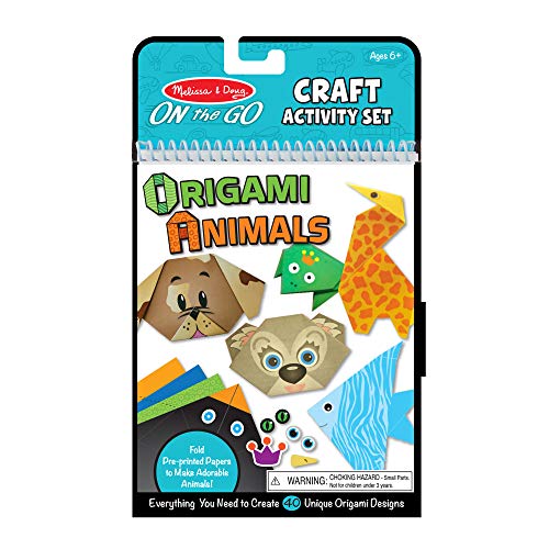 Melissa & Doug On the Go Origami Animals Craft Activity Set – 38 Stickers, 40 Origami Papers – Travel Activity, Arts And Crafts, kids for Ages 5+