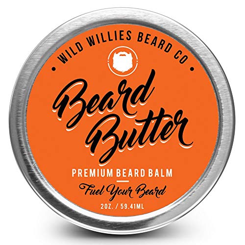 Premium Beard Balm Leave-in Conditioner by Wild Willies – Natural, Organic Ingredients & Essential Oils Promote Fast Beard Growth, Removes Itch & Dandruff – Beard Butter Restores Moisture – 2 Oz