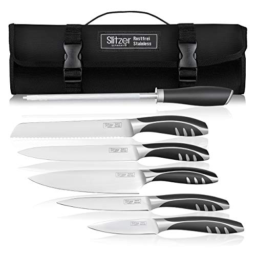 Slitzer Germany 7-Piece Chef’s Knife Set, Ergonomically Designed, Professional Grade Chef Knives, Great addition to any kitchen