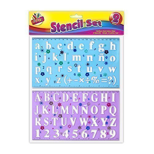 The Home Fusion Company 2 X Stencil Set Letters Alphabet Craft Number Lettering Capitals Lower Case