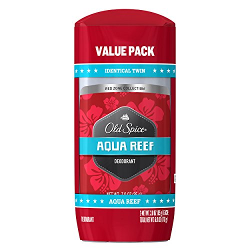 Old Spice Red Zone Deodorant, Aqua Reef, 2 Count
